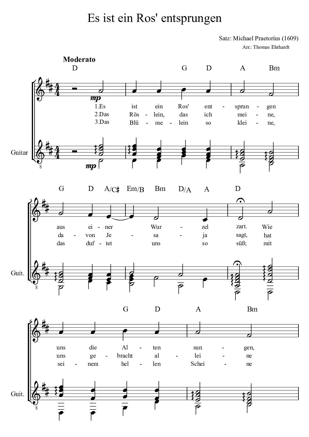 P004 – Es ist ein Ros entsprungen (Guitar)