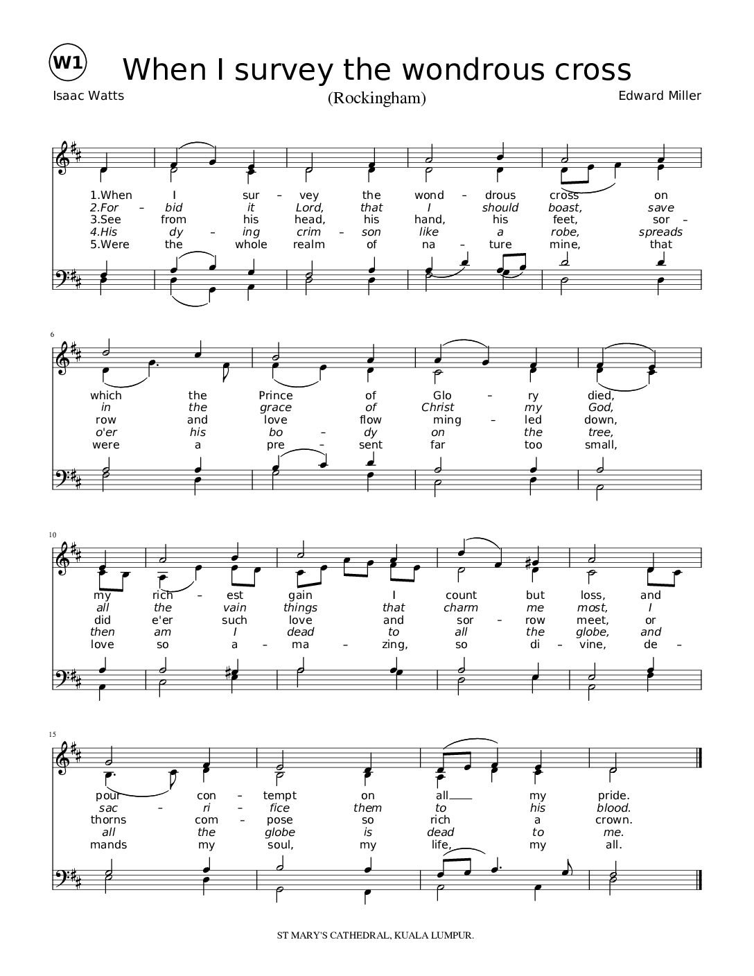 W028 – When I survey the wondrous Cross